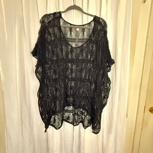 Victoria's Secret Elegant Black mesh Blouse/cover-up M/L